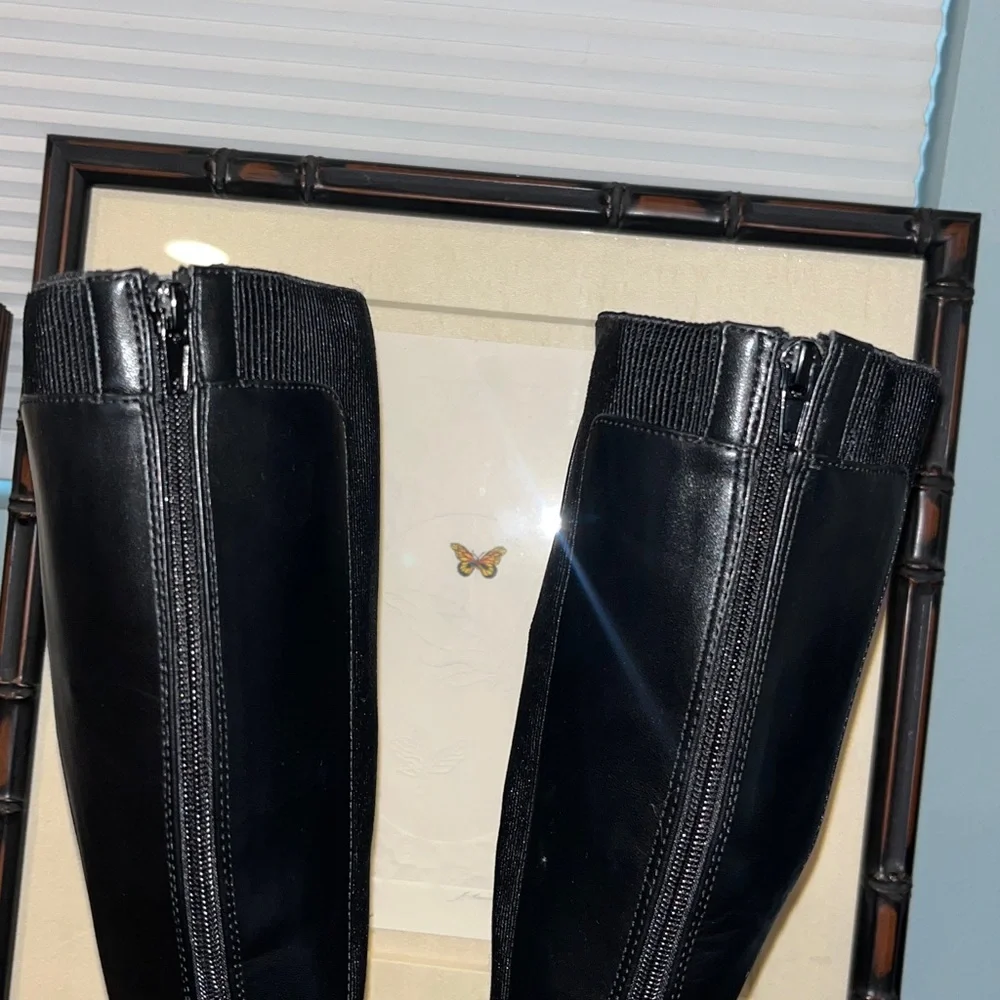 On 34th Women's Tamira Black Stretch Tall Round Toe Riding Boots sz 5 NWOB